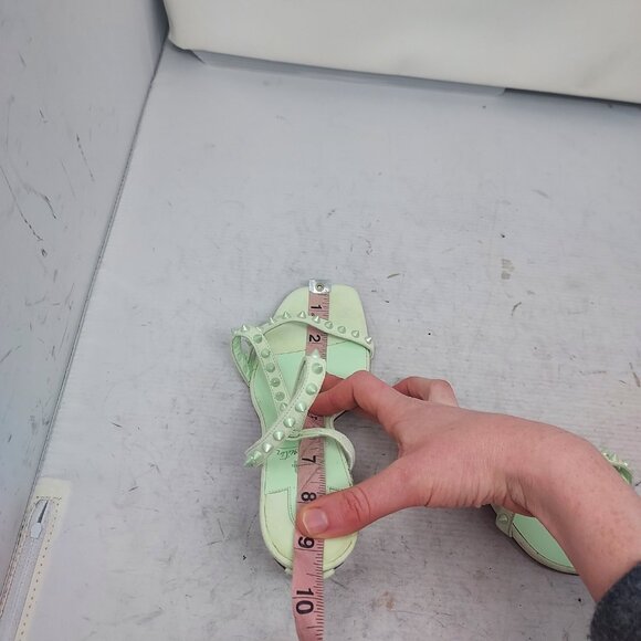 CHRISTIAN Rosa Condorapik Spikes Mint Green Slingback Sandal - Picture 5 of 10